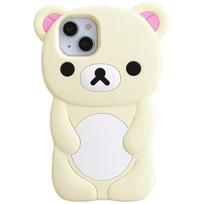 Rilakkuma Meškiuko Silikoninis Minkštas Dėklas Viršelis iPhone 16 15 14 13 12 11 Pro Max mini Plus Xs XR 6 7 8 Plus 14 Plus or 15 Plus geltona