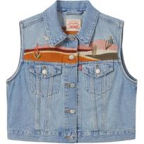 Levis laisvalaikio megzta siuvinėta džinsinė liemenė moterims 002A7-0000 S