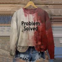 Unisex gobtuvas I'M FINE Blood Hoodie Helovinas Kraujuotas marškinėlis Su gobtuvu Kišenė Ilgos rankovės Laisvas džemperis Vaiduoklių namas Cosplay viršus S