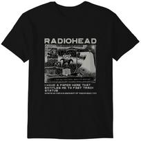 Radiohead Roko Grupės Vintažiniai Unisex Marškinėliai, Radiohead Marškinėliai Klasikiniai Marškinėliai Vyrams - Juodi M