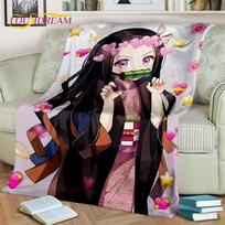 Kamado Nezuko Demonas S-Slayer Japonijos Anime Minkštas Flanelinis Antklodė Lovoms Miegamojo Sofos Iškylai, Mesti Antklodė Vaikui Lauko Laisvalaikiui 30x40in