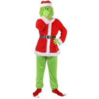 Kalėdiniai žali kostiumai-Vaikų pūkuotas kalėdinis cosplay kostiumas Santa aprangos rinkiniai 110 žalia