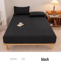 2025 M. skalbtas flanelinis vienspalvis prigludęs paklodė: Neslystanti visapusiška čiužinio apsauga, patalynės užvalkalas Single Pillowcase/Pair juoda