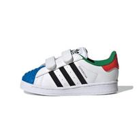 LEGO x adidas Superstar CF I Balti Raudoni Mėlyni Kūdikio Sportbačiai Debesėlio Baltumo Pagrindiniai Juodi H03969 23