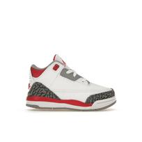 „Air Jordan 3 Retro TD Fire Red“, 2022 m. kūdikių sportbačiai, balti cementiniai-pilkai juodi DM0968-160 25