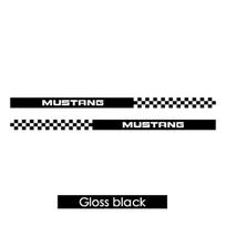 Ford Mustang Sporty Pinstripe Side Skirt Sticker blizganti juoda spalva