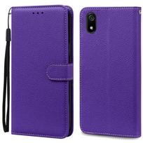 Telefono dėklas Xiaomi Redmi 7A 7 A Matinis TPU Minkštas dangtelis Odinė piniginė Atverčiamas dėklas Xiomi Redmi 7A Redmi7A Dėklas Fundas Bamperis For Redmi 7A tamsiai violetine spalva
