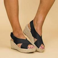 Didelio dydžio moteriškos džiuto virvės basutės Size 37 juoda