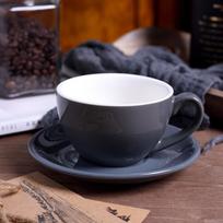 220 ml keraminis kapučino ir latte art puodelių rinkinys 220ml pilka spalva