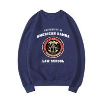 Amerikos Samoa universiteto Teisės fakulteto džemperis apvalia apykakle Unisex megztiniai su grafika Moteriški gatvės stiliaus džemperiai Viršutiniai drabužiai S tamsiai mėlyna spalva