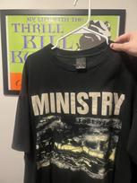 1992 Ministerija Psalmė 69 Juodi trumparankoviai unisex marškinėliai Vyrams Moterims S