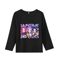 K-Pop Demonų Medžiotojos Mergaičių Marškinėliai ilgomis rankovėmis Kawaii Animacinių filmukų Spausdinti Viršūnės Vaikų Kasdieniai Marškinėliai Rudens Vaikų Drabužiai 170