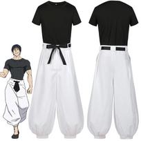 Jujutsu JJK Manga Anime Fushiguro Toji Satoru Gojo Cosplay kostiumas Perukas Marškinėliai Kelnės Rožių tinklelis Helovino Kalėdų dovana L juoda