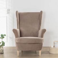 [2 dalių komplektas] Pliušinis elastingas tigro pufas, kėdės užvalkalas, sofos užvalkalas Visapusiškas vienos atlenkiamos atramos sofos užvalkalas Plush Tiger Stool ruda