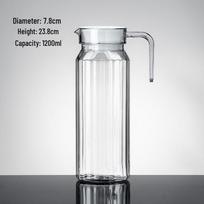 Commercial Cold Water Striped Acrylic Pitcher - Durable and Drop-Proof for Juice, Tea, Water, or Lemonade.