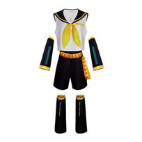 Anime Kagamin Len Cosplay Kostiumas Rin Kagamin Uniforma Len Apranga Apima Rankoves Leginsus Galvos Apdangalus Helovino Kostiumas Vyrams 2XL 60-65kg smėlis