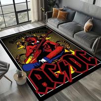 3D A-ACDC Rokas Grupė Animacinis Plotas Kilimas Didelis, Kilimas Kilimas Svetainei Miegamajam Sofa Durų Kilimėlis Dekoracija, Vaikams Neslystantis Grindų Kilimėlis 40x60cm