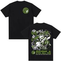 Anime JoJo Keisti Nuotykiai Marškinėliai Gyro Zeppeli Manga Grafinis Spaudinys Marškinėliai Vyrams Moterims Medvilniniai Atsitiktiniai Patogūs Per dydį Marškinėliai 3XL beige