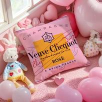 Prabangios mados V-Veuve C-Clicquot pagalvės užvalkalas Komfortas Sofos-lovos Šilkinis Elegantiškas Nematomas užtrauktukas Individualus dekoratyvinis pagalvės užvalkalas 12x12Inch