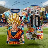 2025 Japonijos Dragon Ball Z Goku Futbolo Džersis T-shirt Vaikams Futbolo Treniruočių Drabužiai Suaugusiems Vyrams/Moterims Laisvalaikio T-shirt Megztiniai 100