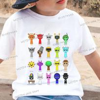 Nauji Sprunki Vaikų Marškinėliai Animacinis Žaidimas Sprunki Spausdinti Viršutiniai Drabužiai T-shirt Berniukams Mergaitėms Laisvalaikio Trumpomis Rankovėmis T-shirt Vasaros Vaikų Drabužiai 110