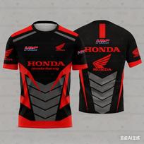 Honda Quick Dry Racing vyriški geometrinio 3D rašto motociklininko sportiniai marškinėliai trumpomis rankovėmis, lengvi lauko T-shirt S