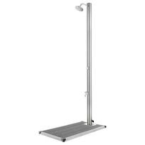 vidaXL Sodo dušas su pilku pagrindu, 220cm, nerūdijantis plienas