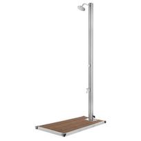 vidaXL Sodo dušas su rudu pagrindu, 220cm, nerūdijantis plienas