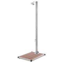 vidaXL Sodo dušas su rudu pagrindu, 220cm, nerūdijantis plienas