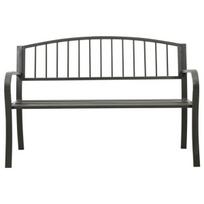 vidaXL Sodo suoliukas, pilkos spalvos, 120cm, plienas