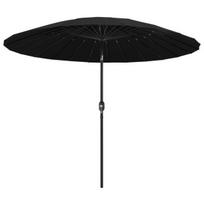 Lauko skėtis su aliuminio stulpu, 270 cm, juodas, Juoda