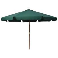 Lauko skėtis su mediniu stulpu vidaXL, 330 cm, žalias, Žalia