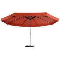 Lauko skėtis su aliuminio stulpu vidaXL, 500 cm, rudas