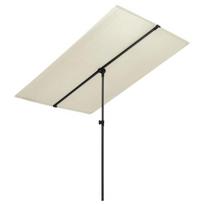 Lauko skėtis vidaXL su aliuminio stulpu, 2x1,5m, baltos spalvos, Balta