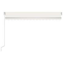 vidaXL Rankiniu būdu ištraukiama markizė su LED, kreminė, 400x350cm