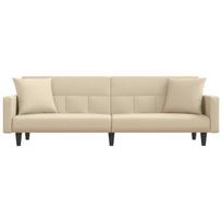 Sofa-lova su pagalvėlėmis vidaXL, smėlio spalvos