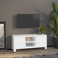 vidaXL Televizoriaus spintelė, balta, 105x35x42cm, metalas, Balta