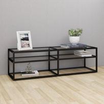 vidaXL TV spintelė, skaidri, 140x40x40,5cm, grūdintas stiklas, Permatomas