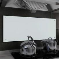 vidaXL Virtuvės sienelė, pieno spalvos, 100x40cm, grūdintas stiklas
