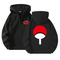 Naruto Anime Megztinis su pusiniu užtrauktuku su gobtuvu Sportiniai lauko džemperiai Laisvalaikio ilgomis rankovėmis Vyriški drabužiai Džemperis Streetwear XXXXL