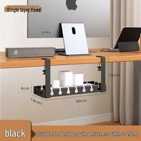 Under-Desk Cable Organizer and Power Cord Management Box - No-Punch Cable Rack for Desktop Storage and Socket Routing