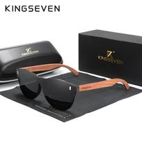 KINGSEVEN Moteriški akiniai Natūralūs Bubinga mediniai akiniai nuo saulės Vyriški poliarizuoti madingi akiniai nuo saulės Originali medinė Oculos de sol M