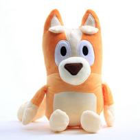 Anime 28cm mėlynas ir bingo šunų iškamšų pliušinis žaislas oranžinė