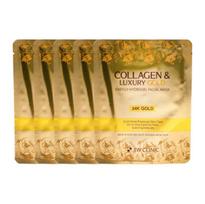 3W CLINIC Collagen Luxury Gold Energy Hydrogel veido kaukė 30g*5ea # 1Box (5sheets)