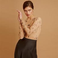 Seksualūs, prigludę vientisi Top moteriški kostiumai ilgomis rankovėmis O-neck Basic Party Wear Print Summer Wild Slim Bodysuits S chaki
