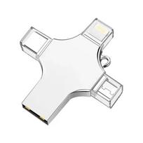 U diskas 4-in-1 dvigubo naudojimo didelės spartos usb3.0 Android Apple universalus Typ-c mobiliojo telefono U diskas 16GB