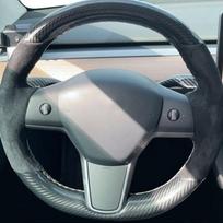 Automobilio vairo dangtelio vairo apvyniojimas zomšinės odos originalus vairo pynė, skirtas Tesla Model 3 2015-2021 Model Y Style 13 gray