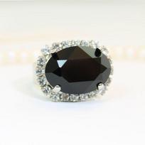 100 % S925 sterlingo sidabro tikro obsidiano žiedas moterims Bizuteria Anillos De Silver 925 papuošalai Obsidiano brangakmenio žiedai Anel dėžutė 7 juoda