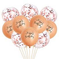 20vnt metalinis balionas su gimtadieniu Balionas Konfeti balionas Auksinis sidabrinis mėlynas balloon set rožinio aukso spalvos