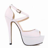 Moteriškos Pumps Platformos Stiletai Peep Toe Matiniai Odiniai Sandalai Seksualūs Itin Aukštakulniai Batai Batai 35 balta